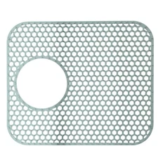 1 PCS Kitchen Sink Mat Grey Rear Drain Folding Silicone Heat Resistant