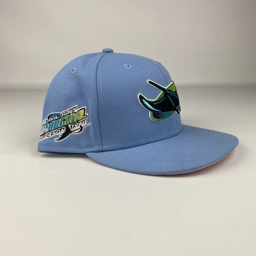 New Era 59FIFTY Tampa Bay Devil Rays Blue 1998 Patch 7 5/8 Hat Club Cap MLB