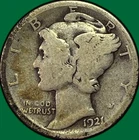 1921 Mercury Dime Good G Coin #43948