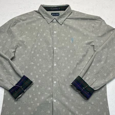 William Bill Murray Tech Performance Button Down Shirt Mens XL Beige Vented Golf