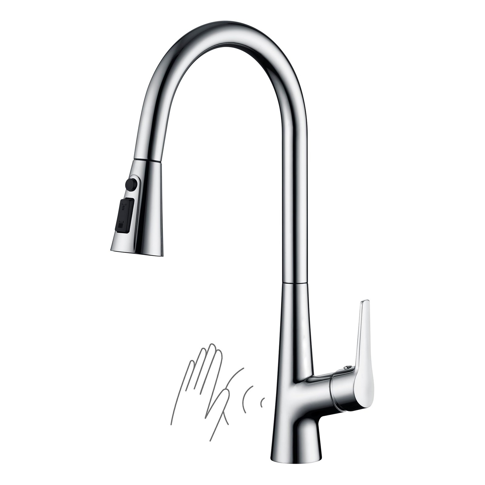 Touchless Kitchen Faucet with Pull-Down Sprayer,Single Handle Hands-Free Moti...