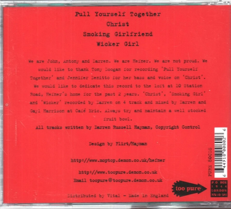 Hefner Pull Yourself Together CD UK Too Pure 1998 PURE80CDS - Bild 2 von 2