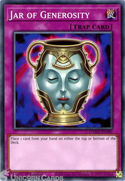 DAMA-EN080 Jar of Generosity Common 1st Edition Mint YuGiOh Card