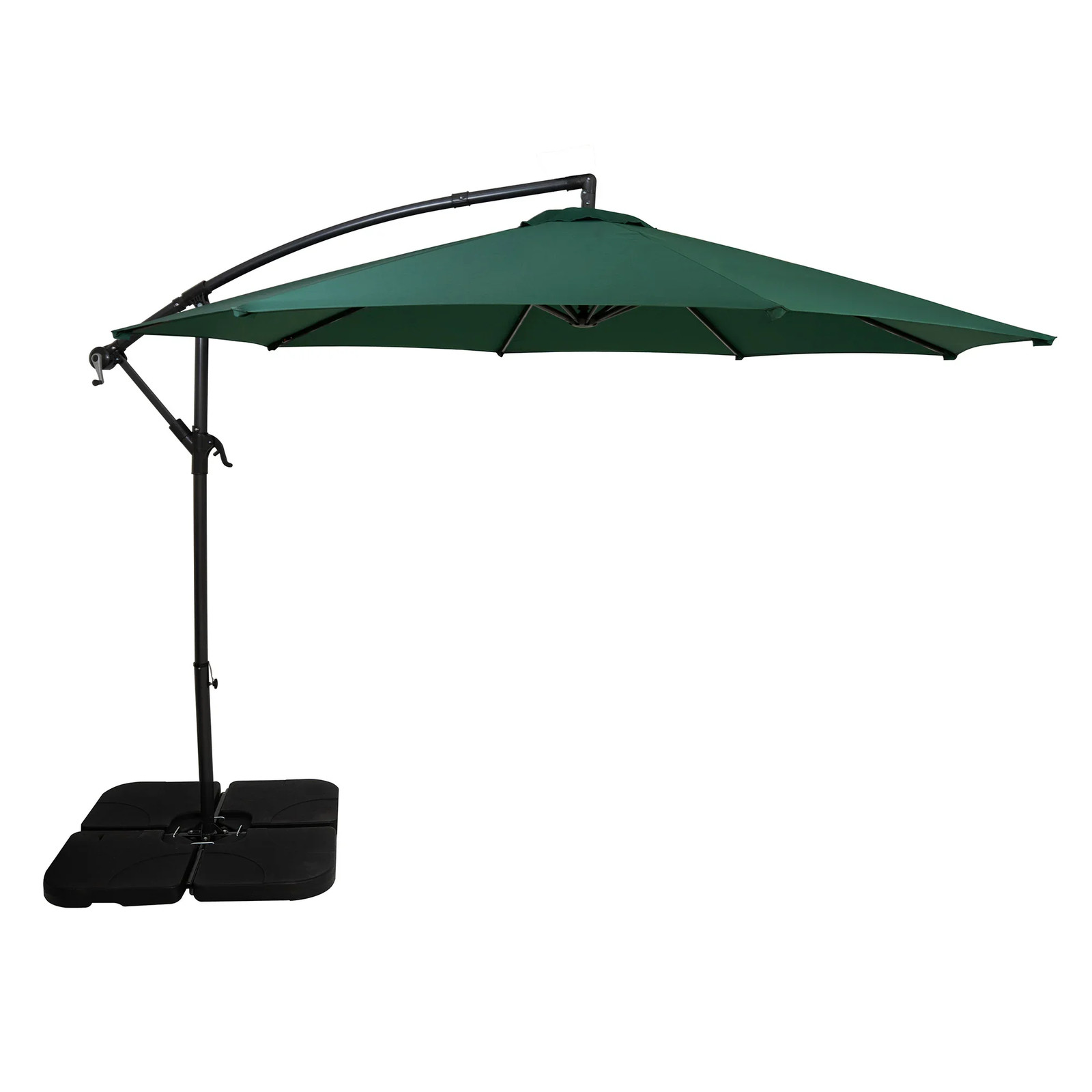 Cantilever Parasol 3m Green Banana Hanging Umbrella With Square