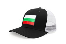 Country Hat, Adjustable Snapback Trucker Baseball Cap (Bulgaria, Black White)