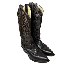 Vintage Justin L4914 Brown Leather Western Cowboy Boots Women's 6B USA Rare