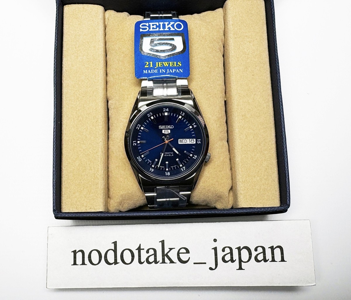 Seiko 5 Men's Automatic Watch Navy Dial Silver Stainless Steel