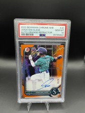 2022 Bowman Chrome Mojo Autographs Jonatan Clase  Orange Refractor /25 Gem MT 10