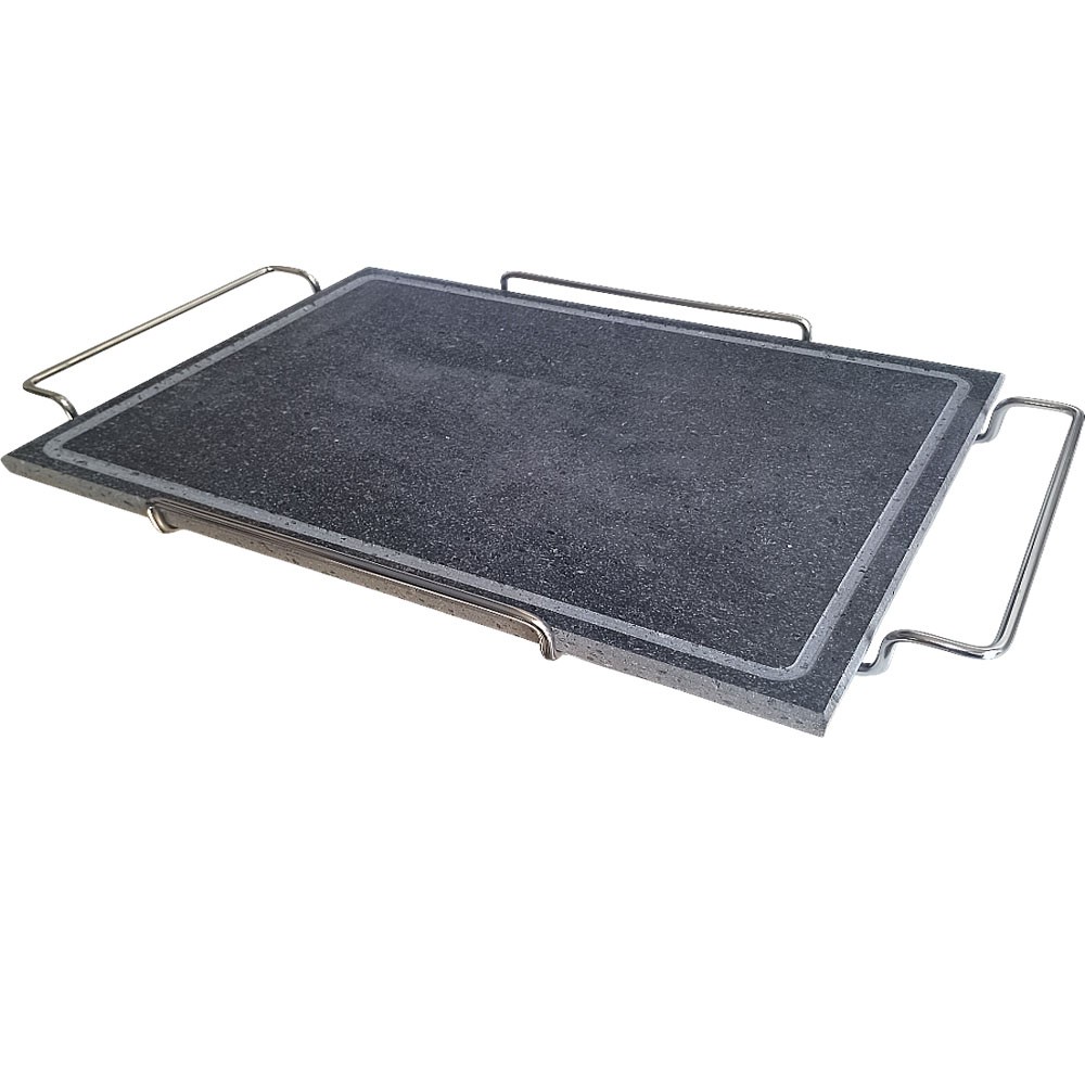 Pietra ollare rettangolare grande cm 29x40 per servire a tavola Bistecchiera Gri