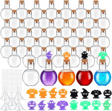 36 Pack Mini Plastic Bottles with Corks Funnels Plastic Potion Bottles Tiny Clea