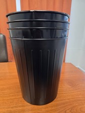 WITT Co No. Cesta de basura de acero negro para oficina industrial de metal 4 botes de basura