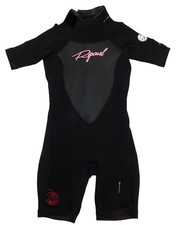 Rip Curl Shorty Wetsuit Dawn Patrol E3 Soft Seal Black Pink Scuba Surf Womens 12