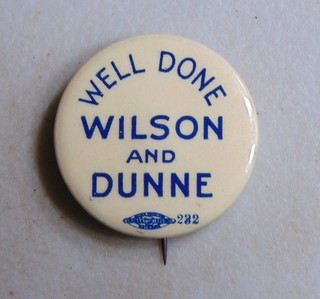 Woodrow Wilson 1916 Illinois Governor campaign pin button political