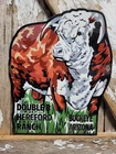 VINTAGE RANCH PORCELAIN SIGN OLD DOUBLE B HEREFORD CATTLE FARM COWBOY ARIZONA