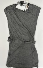 Haute Hippie Gray Dress Mini Modal Jersey Waist Tie Open Back M