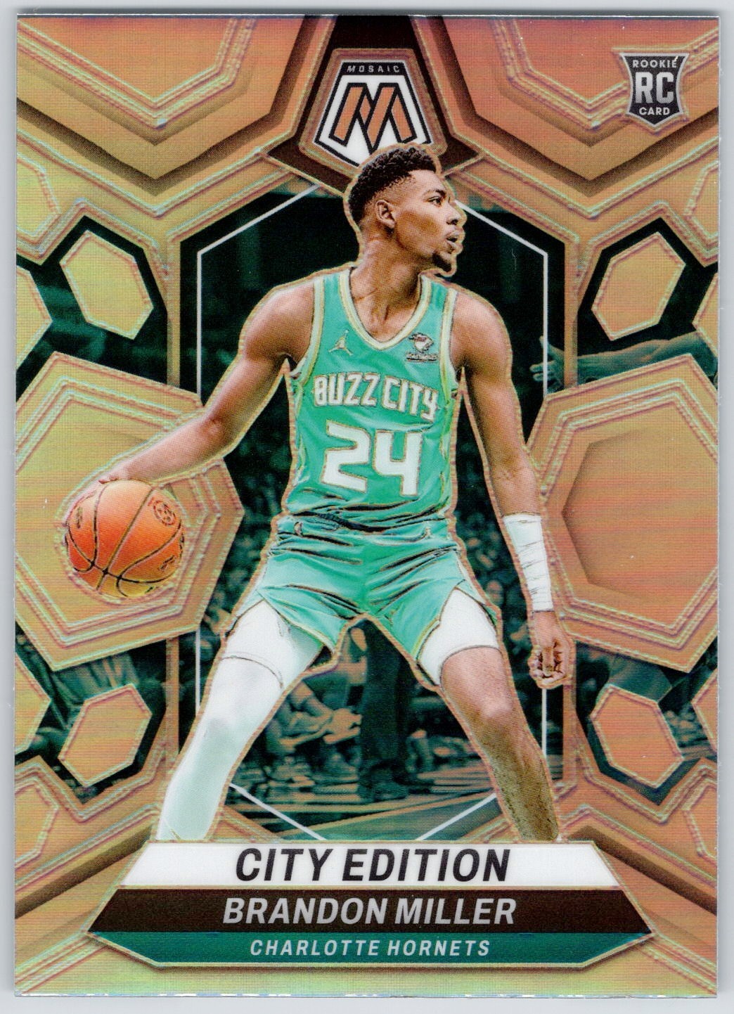 2023-24 Panini Mosaic City Edition Silver Prizm #277 Brandon Miller RC Hornets