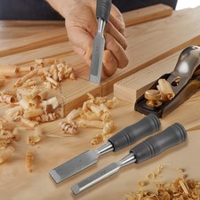 NEW 3PC CARPENTERS WOOD CHISEL SET CRV TOOLS HANDLE DIY WORKSHOP CARVE HAND TOOL