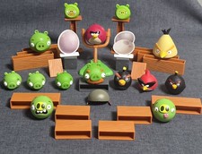 Lot Angry Birds Pigs Knock Wood Mega K'nex Fling Game Figures Parts Replacement