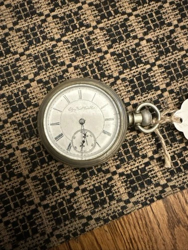 Antique size 18 open face elgin pocket watch Railroad ? Side Winder