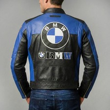 Men’s BMW Racing Leather Jacket Motorbike BMW Biker Real Leather Genuine Jacket 
