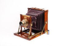 Englische Kamera, Großformat 16,5 x 21,5 cm Rectigraph Objektiv
