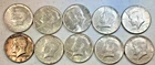 Lot of (10) 1964 Kennedy Half Dollars 90% Pure Silver