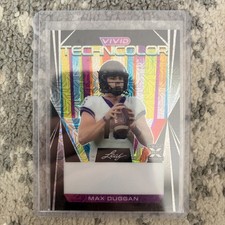 2023 Leaf Vivid Technicolor Max Duggan 1/1 Unsigned Proof Rookie Card Black. rookie card picture