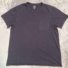J Crew Pocket T Shirt Mens XL Gray Made In USA Slim Garment-Dyed Slub Cotton S/S