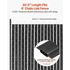 VEVOR Bottom Locking Privacy Slats, Double-Wall Vertical Bottom-Locking Slats wi