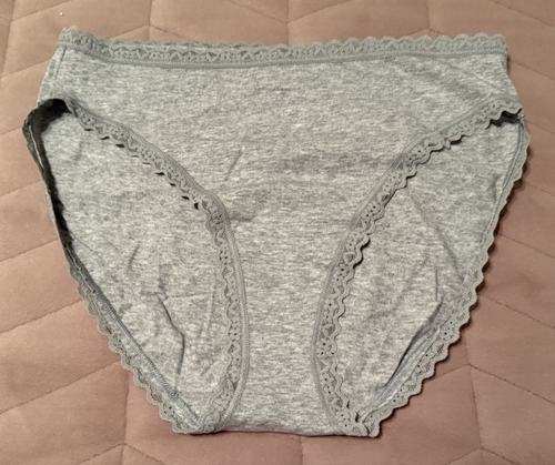 Victoria's Secret The Lacie Gray Cotton High-Leg Brief Panty ~ MEDIUM ~ NWT