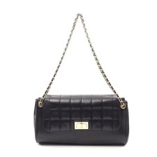 Chanel 2.55 Chocolate Bar Lambskin Shoulder Bag Women Black One Size