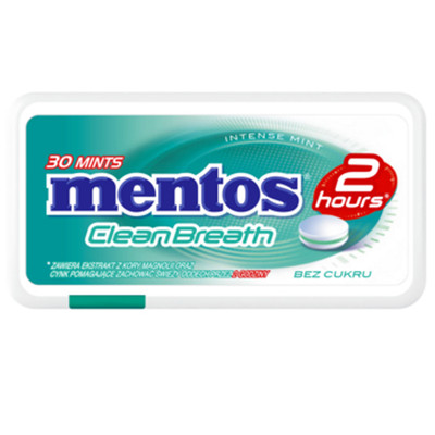 80878025 Mentos 2 Hours Clean Breath Intense Mint 21g Perfetti Van Melle Polska 