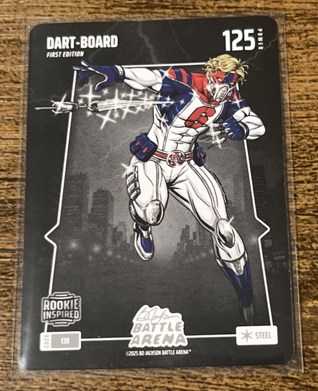 2026 Bo Jackson Battle Arena Dart Board Steel #130 Rookie RC Jaxson Dart Giants