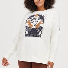 Torrid Stay A Little Wild Graphic Long Sleeve Sweatshirt Women 2X Marshmallow