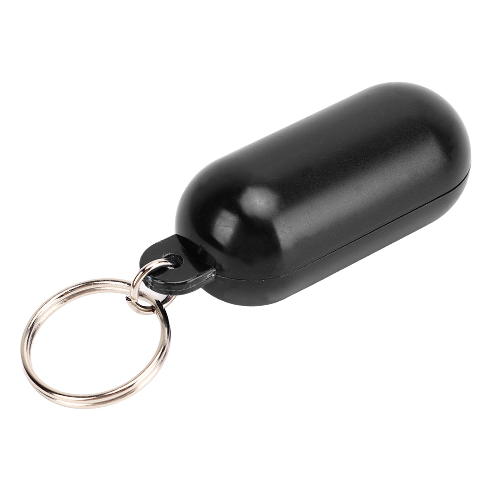 (Black)5Pcs Plastic Floating Keychain Pill Shape Float Key Ring For Boating LW