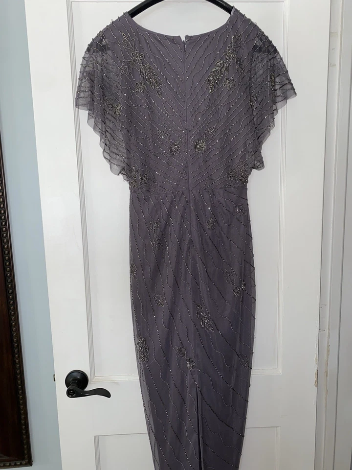 Adrianna Papell size 10 fully beaded long dress Purple - Image 2 of 4