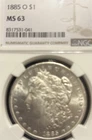 1885-O Morgan Silver Dollar $1 NGC MS63 New Orleans Mint