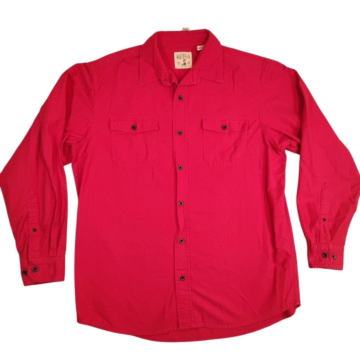 Red Head Shirt Mens Large Red Button Up Long Sleeve Outdoor Workwear Cotton
Opens in a new window or