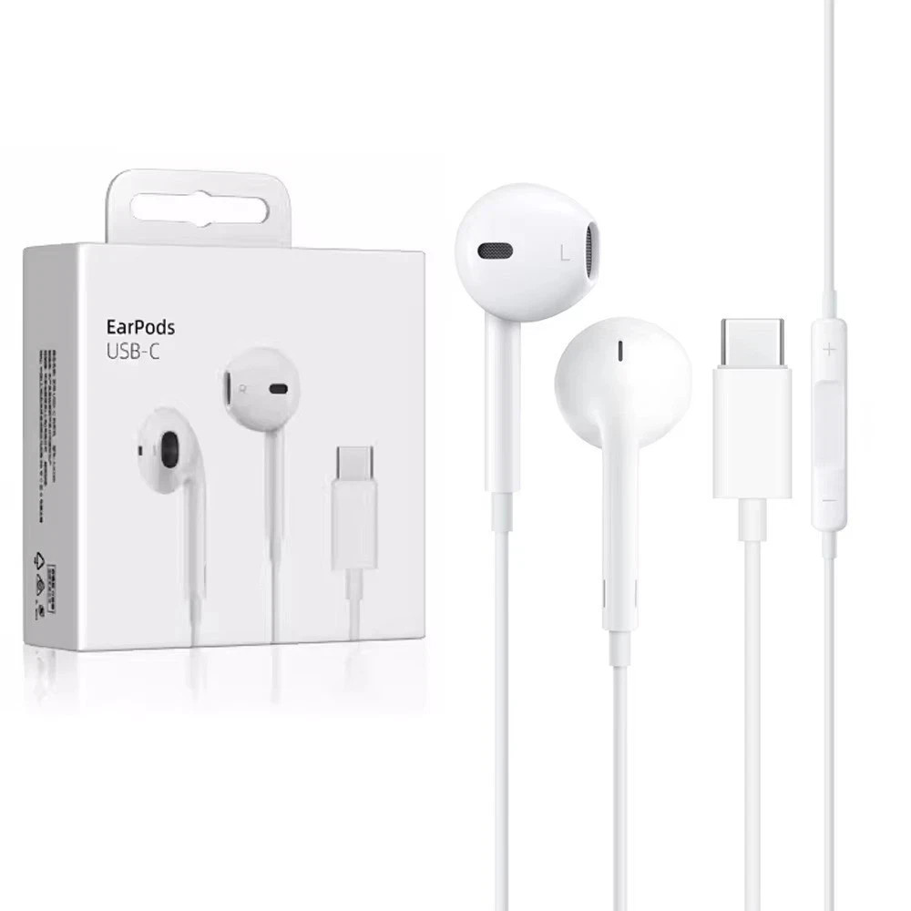 Original Type C Wired Earphones For Apple iPhone 15 & 16 Pro Max In-Ear With Mic