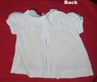 Vintage infant girl blue batiste Made in Phillipines Dainty pintucks tiny roses  — photo 6