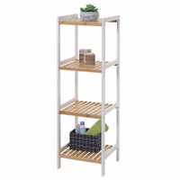 Badregal HWC-B55, Regal Standregal Schuhregal, Bambus, 4 BöDen
