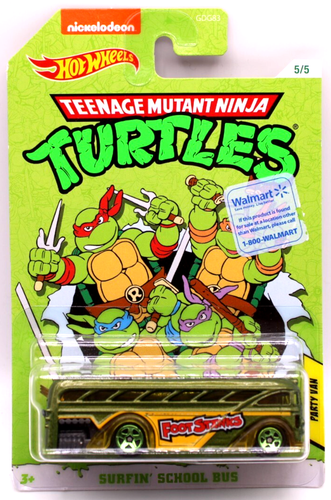 Hot Wheels 2018 Teenage Mutant Ninja Turtles #5 Surfin School Bus green 5spk's