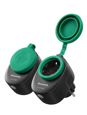 DEWENWILS 2 Pack WLAN Steckdose Outdoor, 3680W Alexa Smart Steckdose Aussen IP44