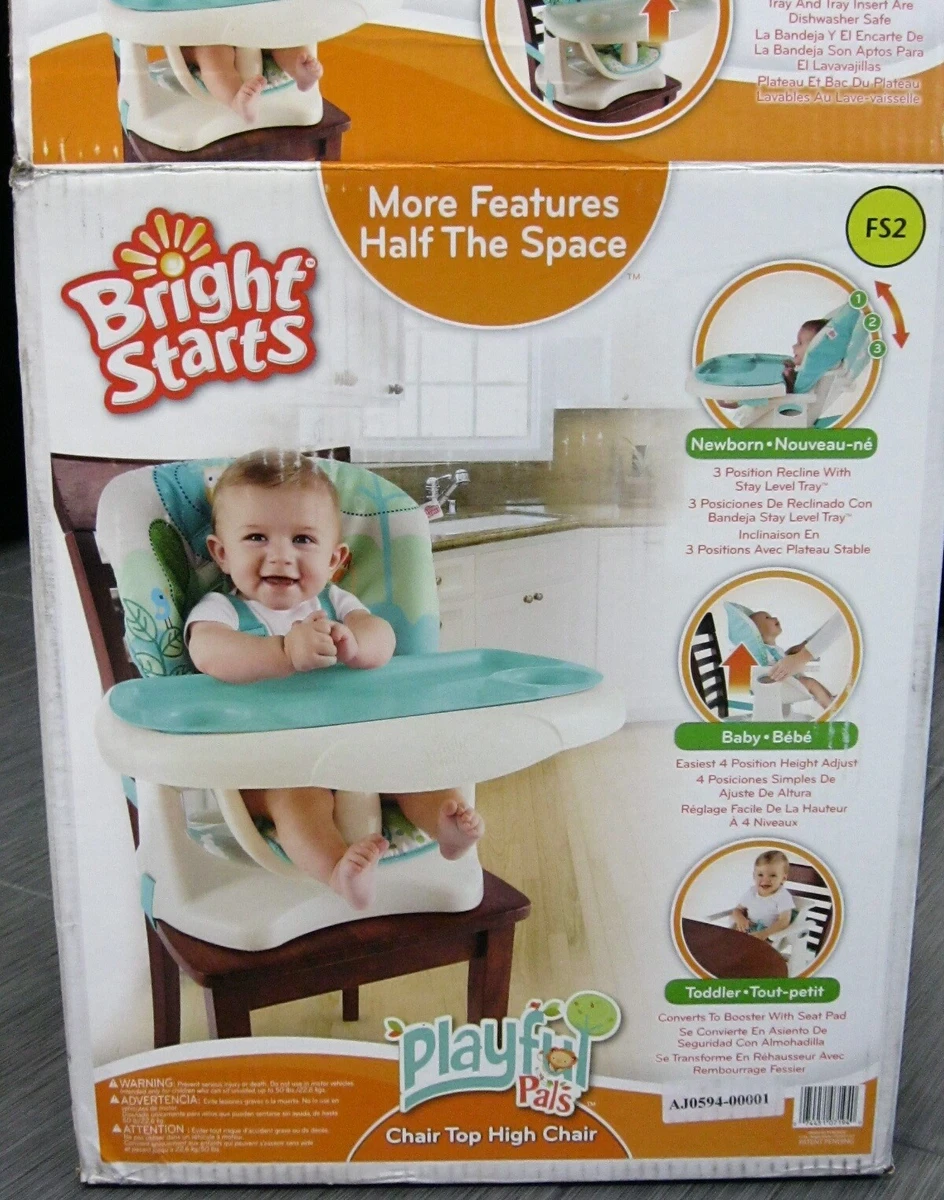 BRIGHT STARTS Playful Pals Newborn Baby Toddler High CHAIR Booster Recline  NICE