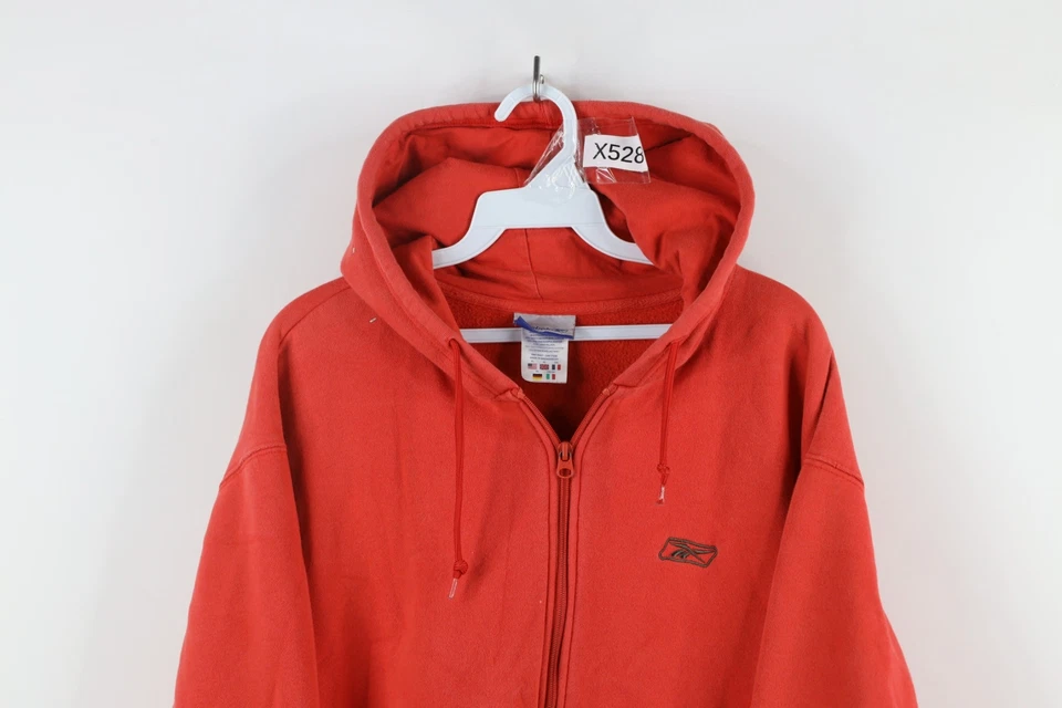 Sudadera con Capucha Cremallera Completa Logotipo Clásico Envejecido XL De Colección Años 90 Reebok Para Hombres Foto 2 de 4