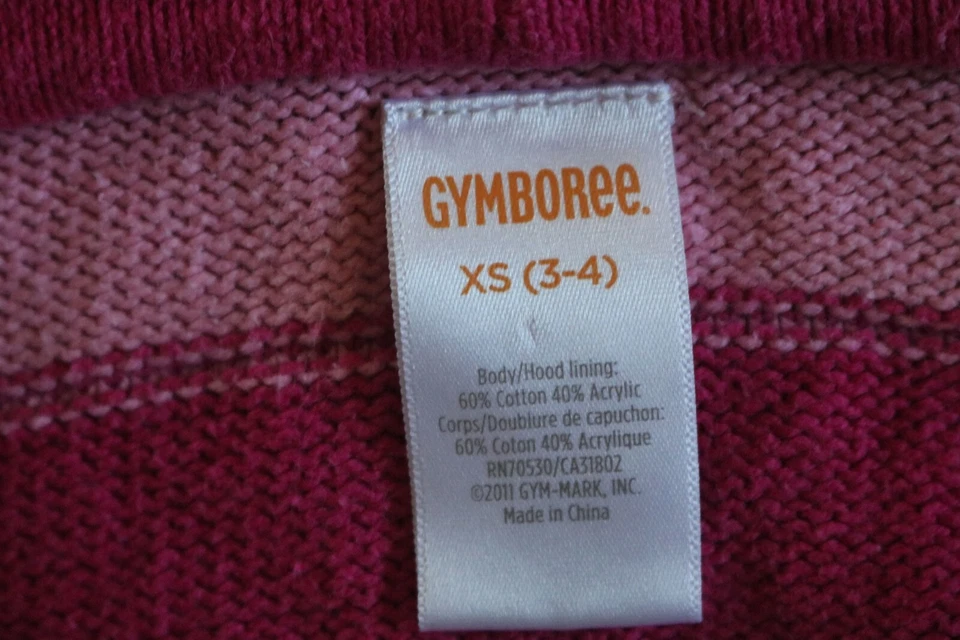 Gymboree Girl's Striped Sweatshirt Button Front Belted Cotton Blend Multicolor - Image 3 of 4