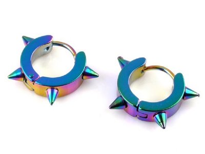 Un Paio Dolce Brillanti Acciaio Inox Spine Finte Orecchini Dutt Strass Stella - Foto 11