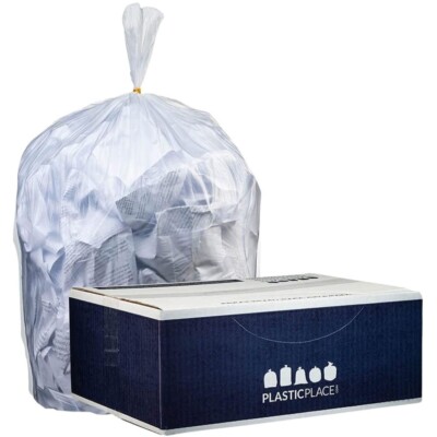 Plasticplace 4 Gallon High Density Trash Bags, Clear, 6 Microns, 2000 Count