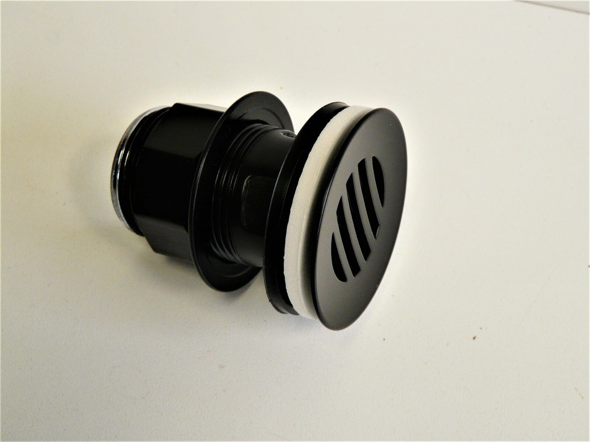 Set De Vidange Noir RAL 9005 – Bonde à Excentrique Pour Lavabo Et évier, Finition Brillante