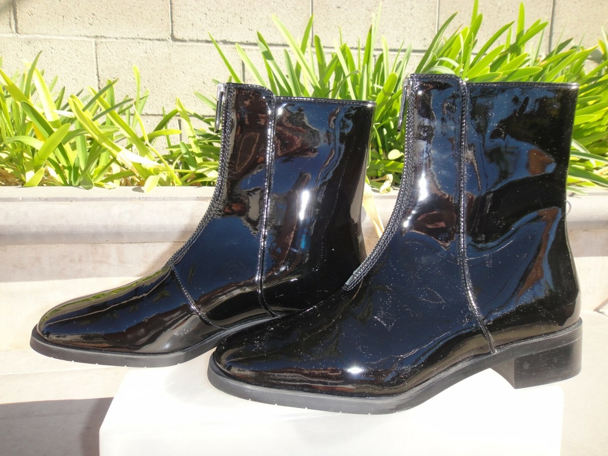 Aquatalia TENLEY Front Zip Patent Leather Weatherproof Boots, Wmn